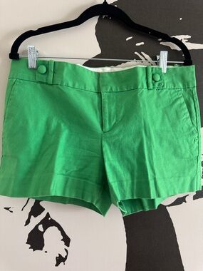 Banana Republic Bright Green High-Waist Tailored Shorts